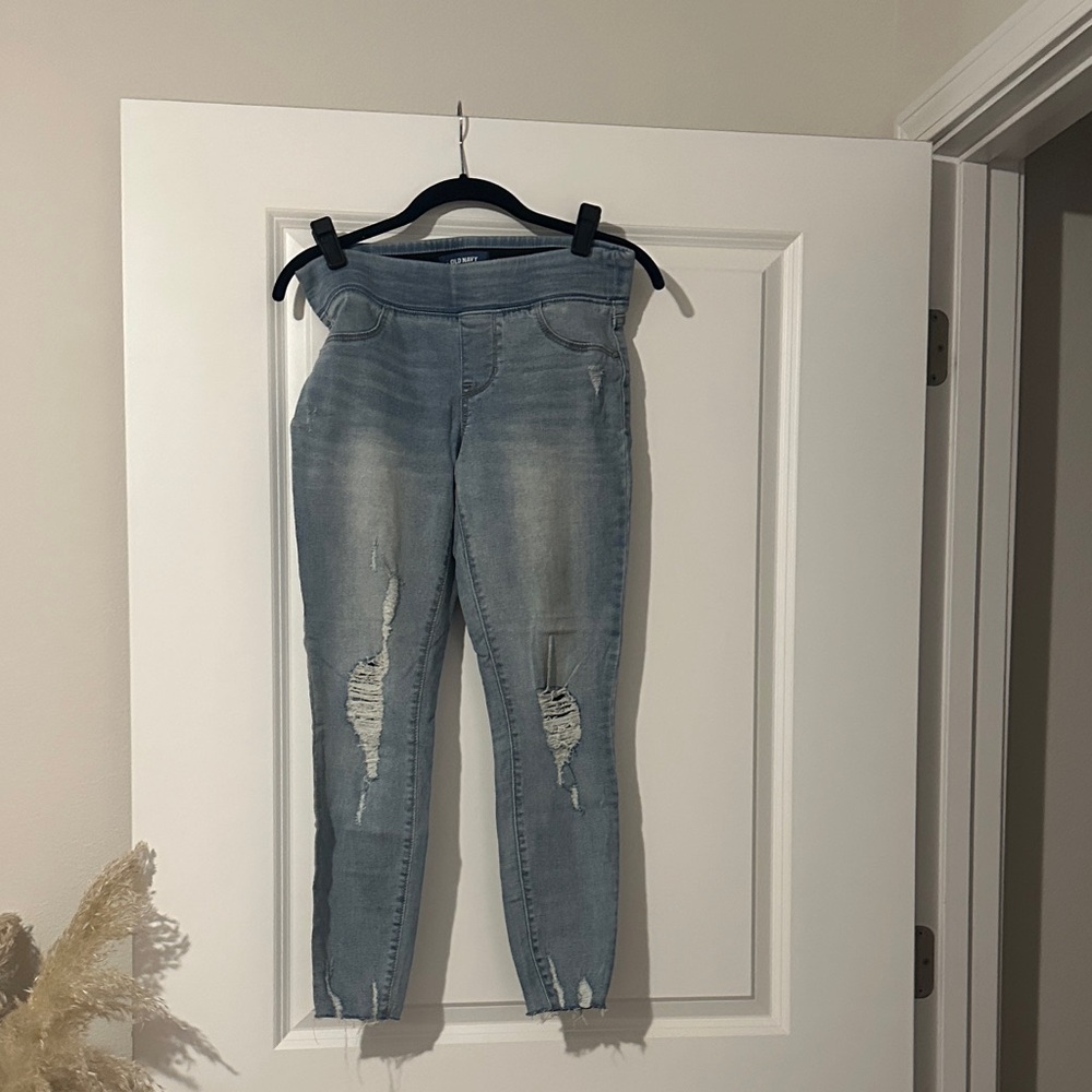 Old Navy Light Blue Distressed Jeggings